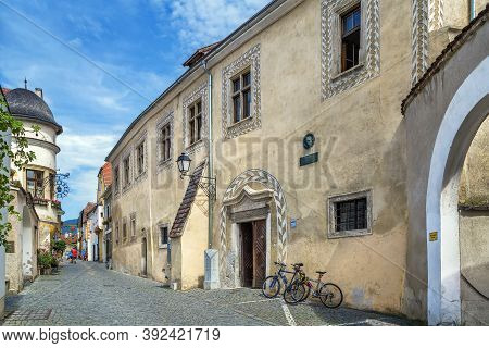 Street With Rown Hall In Durnstein, Austria