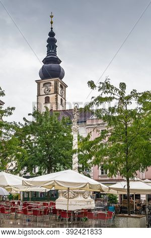 View Of Sankt Polten Cathedral Dedicated To The Assumption Of The Blessed Virgin Mary,, Lower Austri