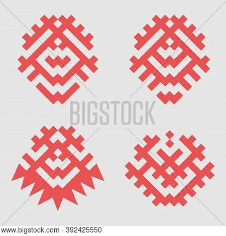 Patterns Based On Khanty-mansi Siberian Folk Ornaments Set