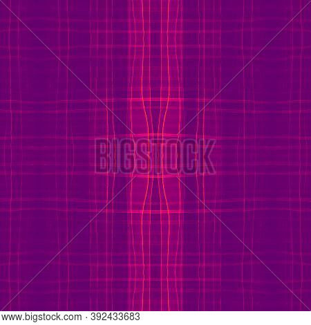 Pink Abstract Check Pattern. Watercolor Tartan Textile. Retro Squares For Kilt Design. Seamless Chec