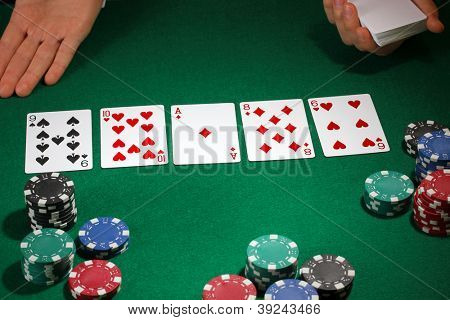 Yeşil tablo Poker ayarı