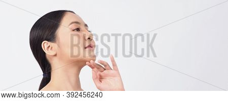 Young Asian Woman Beauty Face Make Up For Skincare Cosmetic
