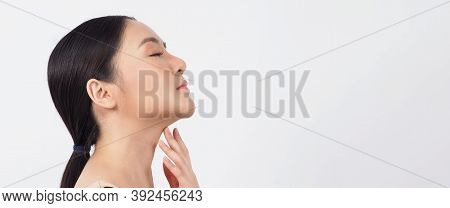 Young Asian Woman Beauty Face Make Up For Skincare Cosmetic