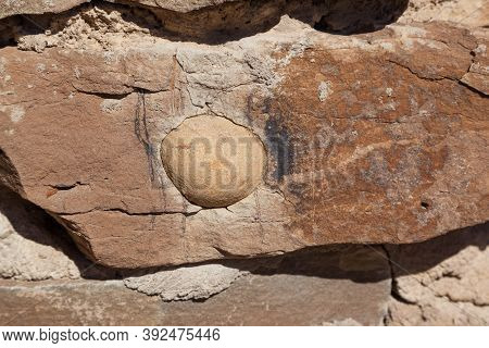 Ancient Rock Wall Details Of The Chetro Ketl Great House Site At Chaco Culture National Historical P