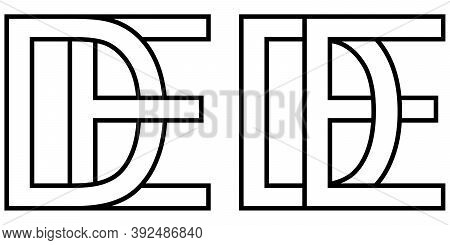 Logo De Ed Icon Sign Two Interlaced Letters D E, Vector Logo De Ed First Capital Letters Pattern Alp