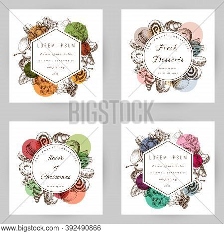 Bakery, Pastry Label, Logo Collection Isolated. Set Of Badges, Sticker Templates For Bakery Or Pastr