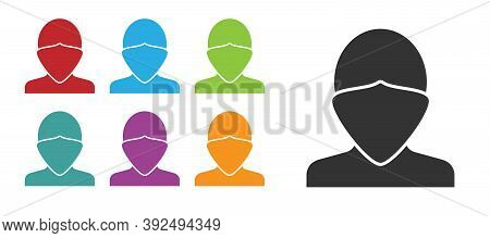 Black Vandal Icon Isolated On White Background. Set Icons Colorful. Vector