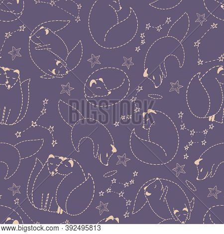 Vector Pattern Winter Theme Arctic Fox. Vector Pattern Winter Theme. Ideal For Fabrics, Cards, Gift 