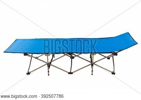Blue Modern Camping Cot, On White Background