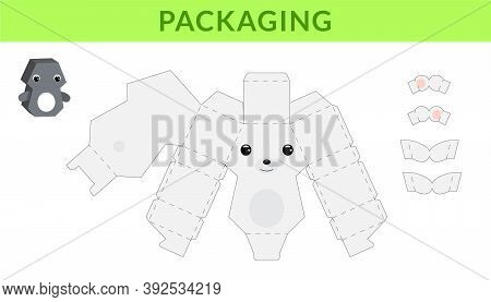 Party Favor Die Cut Polar Bear Box For Birthdays, Baby Showers For Sweets, Candies, Small Presents, 