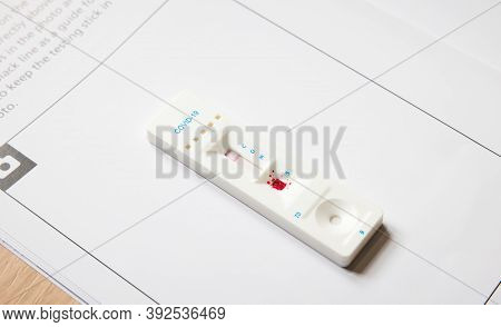 Buckingham, Uk - October 30, 2020. Covid-19 Antibody Test Kit Showing A Negative Result. Imperial Co