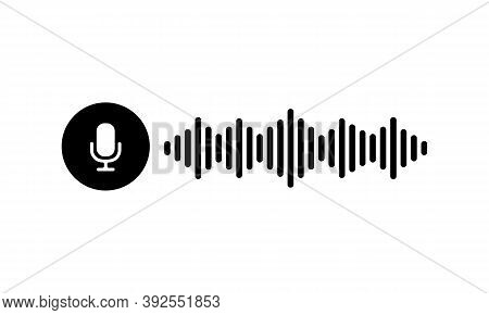 Voice Messages Bubble Icon With Sound Wave. Microphone. Voice Messaging Correspondence. Vector Flat 