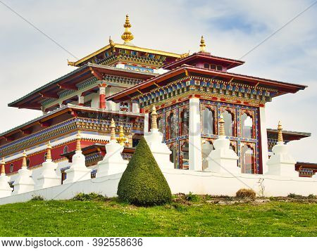 La Boulaye, France - April Circa, 2018. Large Outdoor View Of The Famous One Thousand Buddhas Temple
