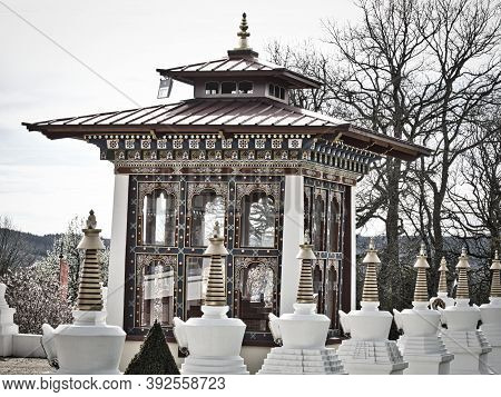 La Boulaye, France - April Circa, 2018. Large Outdoor View Of The Famous One Thousand Buddhas Temple