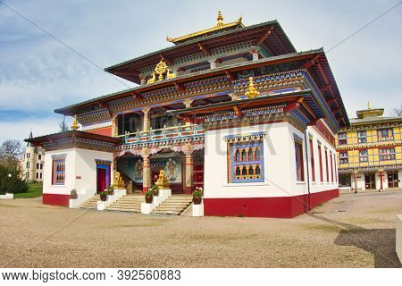 La Boulaye, France - April Circa, 2018. Large Outdoor View Of The Famous One Thousand Buddhas Temple