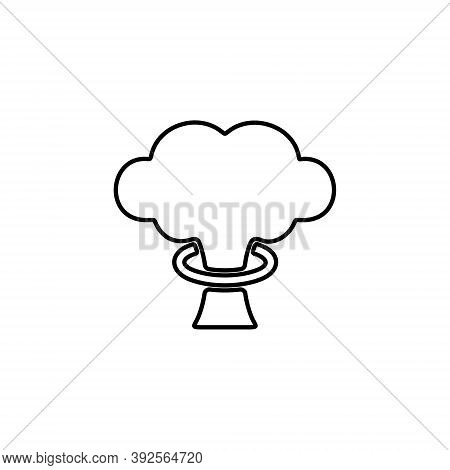 Nuclear Bomb Explosion Icon. Atomic Weapon And Radioactive Energy Destruction Symbol.