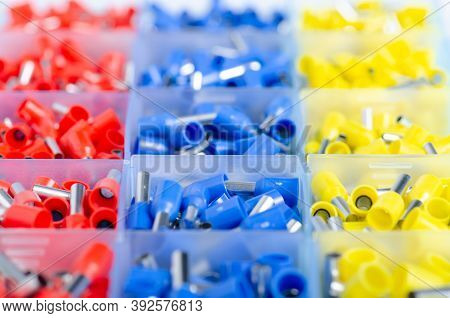 Inslation Terminals Crimp Box Tool Background, Macro