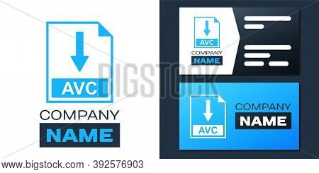 Logotype Avc File Document Icon. Download Avc Button Icon Isolated On White Background. Logo Design 