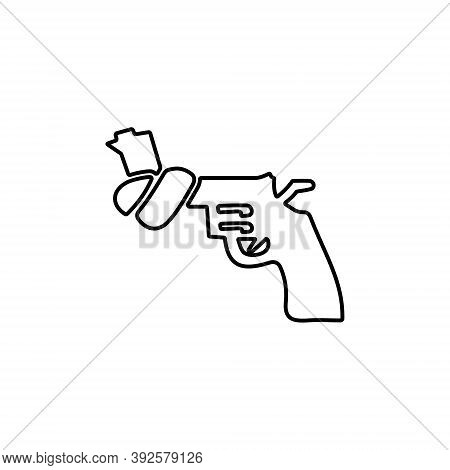 Stop Gun Violence Icon Illustration. No Gun, Ban Weapons Symbol. Gun Prohibition Sign.