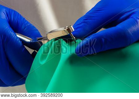 Dental Procedure, Installation Of A Cofferdam To The Patient, Modern Treatment, Preparation For Inst