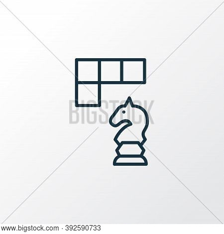 Chess Move Icon Line Symbol. Premium Quality Isolated Strategic Element In Trendy Style.