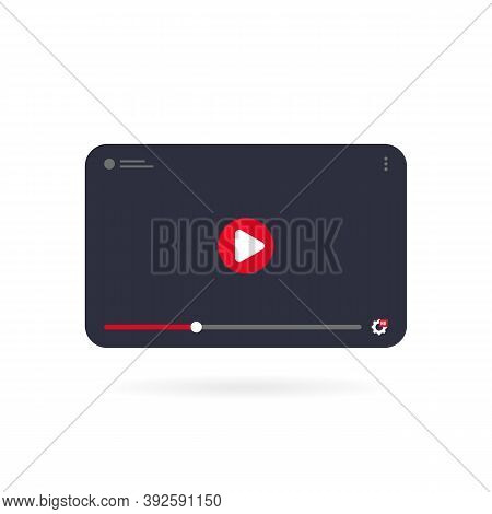 Video Tutorials Icon Concept. Video Conference And Webinar On Tablet. Template Interface Video Playe