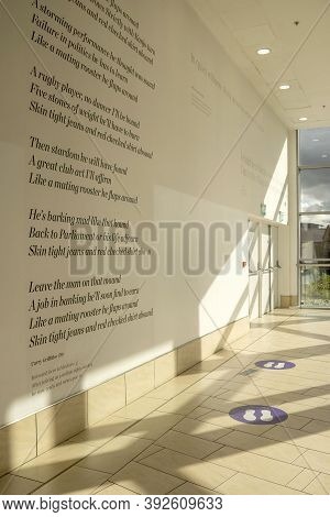 Doncaster, Yorkshire, England -  October 7, 2020. A Part Of The Poem Entitled 