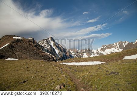 Trail On Sundance Pass In Beartooth Mountains, Montana