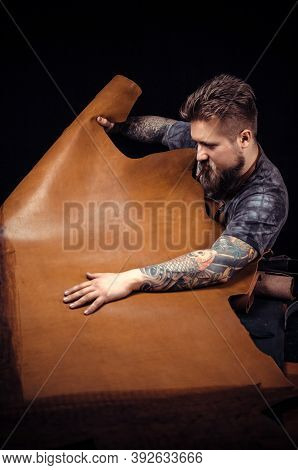 Artist Working With Leather Works With Leather