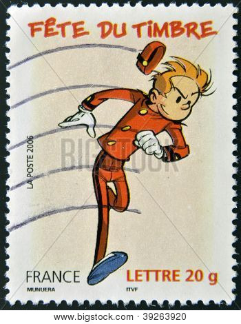 Frankrig - CIRCA 2006: stempel trykt i Frankrig viser Comicsfiguren splint circa 2006