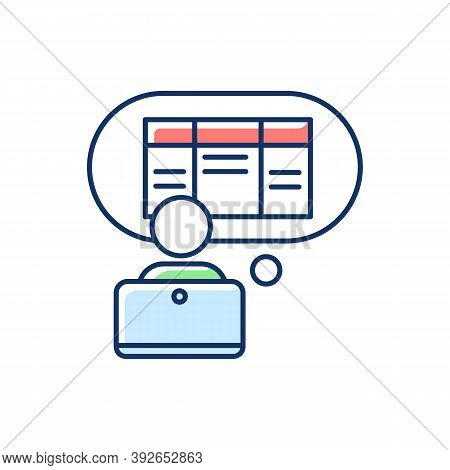 Data Entry Clerk Rgb Color Icon. Administrative Professional. Keyboarding Skills. Entering Data Into