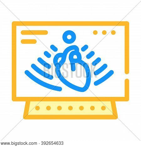 Heart Ultrasound Color Icon Vector Illustration Sign