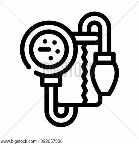 Tonometer For Check Blood Pressure Line Icon Vector Illustration