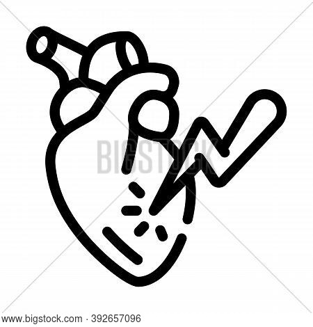 Heart Attack Line Icon Vector Illustration Sign
