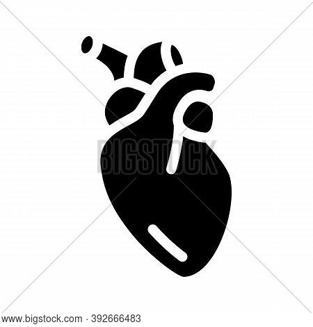Heart Human Organ Glyph Icon Vector Illustration