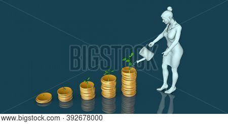 Investment Portfolio Art as a Abstract Background 3d Render