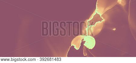 Ink Golden Marble. Brown Volcanic Liquid. Red Art Hot Volcano Abstraction. Orange Old Artistic Miner