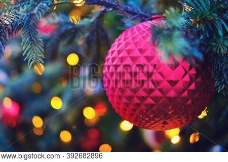 Red Glass Ball As A Toy For Christmas Tree Decoration