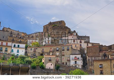 Vista panoramica di Valsinni. Basilicata. Italia.