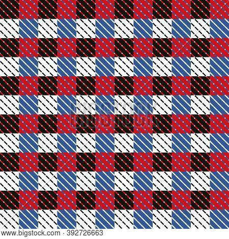 Blue Pepita Check Seamless Vector Repeat Pattern