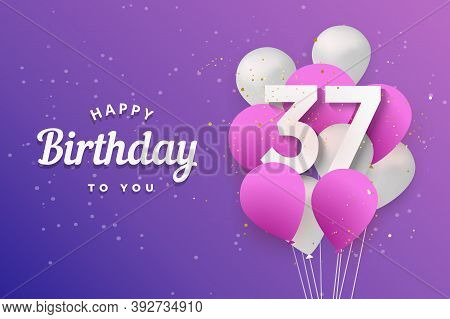 Happy 39th Birthday Balloons Greeting Card Background. 39 Years Anniversary. 39th Celebrating With C