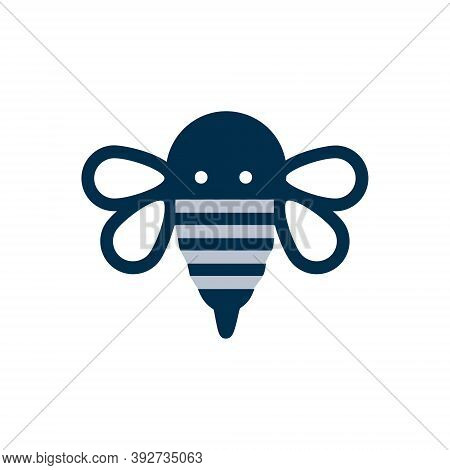 Bee Icon In Flat Design Style. Logo Design Element.