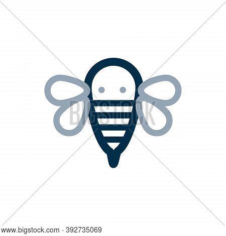 Bee Icon In Flat Design Style. Logo Design Element.