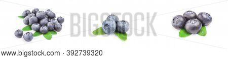Collection Of Fresh Huckleberry Isolated On A White Cutout