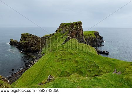 Landscape Of Legendary Rubha Nam Brathairean (brothers Point) In Isle Of Skye In Scotland With Unusu