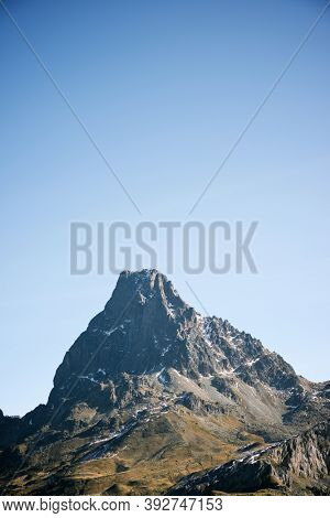 Midi Dossau Peak in Ossau Valley, Pyrenees National Park, Pyrenees in France.