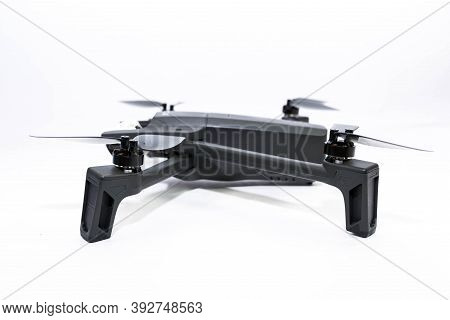 Miercurea Ciuc, Romania- 02 November 2020: Parrot Anafi 4k 21 Megapixel Drone Camera Side View On Wh