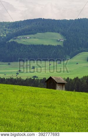 Cycleway Of Pusteria Valley, Bolzano Province, Trentino Alto Adige, Italy. Mountain Landscape At Sum
