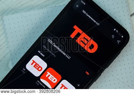 Ted Dev App On Smartphone Screen. Ted Is A Freeware Web Browser Developed By Ted Conference Llc. Bek