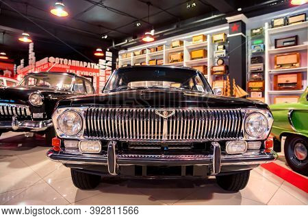 Kamensk-shakhtinsky, Russia - 25 October 2020: Black Gaz-24 Volga Car